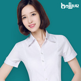 2016春季新款女职业工装 白衬衫女短袖大码正装工作服韩版修身OL