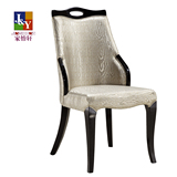 韩式餐椅子实木靠背椅时尚皮餐椅高档酒店椅子软坐垫包皮革餐椅子