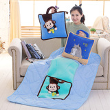 猴子龙猫抱枕毯子空调被三合一多功能靠垫毛绒玩具生日礼物女生