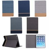 苹果iPad Air平板保护套iPad 5牛仔帆布纹撞色插卡全包支架翻盖