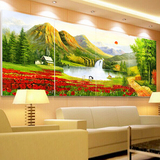 壁画装饰画客厅现代无框画中式山水风景画玄关沙发背景墙挂画墙画