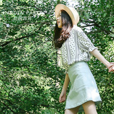 花园派对 2016夏装新款韩版文艺小清新气质甜美五分袖宽松衬衫女