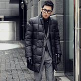 2015冬季韩版立领男款棉服商务休闲青年棉衣男中长款男士冬天外套
