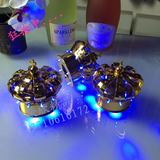 酒吧LED发光皇冠头 香槟洋酒头替代品金色小皇冠 LED充电旋转灯光