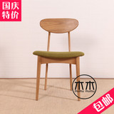 林品特价简约纯实木韩式日式餐椅白橡木餐厅办公木质椅子休闲包邮