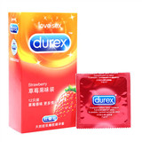 避孕套正品杜蕾斯 草莓味12只装 情趣成人用品 超薄型大号安全套