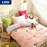 纯棉宿舍单人床单三件套床品 学生被套儿童床上用品1.2米全棉粉色