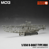 杰思全金属DIY拼装模型1/350U型潜艇骨架全内构U-boat VIIC礼物