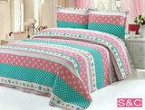 外贸出口韩国 清新蓝色/粉色 纯棉绗缝被 空调被夏凉被 床盖