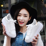 2016年明星同款小白鞋韩版透气圆头学生板鞋运动鞋女跑步鞋休闲鞋