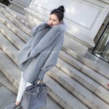 2016韩版新款呢子大衣秋冬季女士中长款加厚宽松羊绒毛呢风衣外套