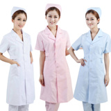 西服领护士服长袖药店工作服短袖夏装美容服套装白大褂粉色蓝色