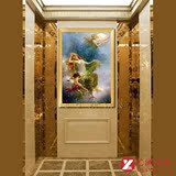 艺澜正品纯手绘油画临摹世界名画收藏复制品竖版客厅玄关走廊GT76