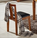 新款特价全实木橡木软包皮坐垫布艺坐垫餐椅餐桌组合套装餐厅凳