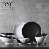 DXC创意酒店陶瓷餐具批发 中式艺术饭店餐厅用品碗菜盘子摆台套装