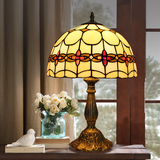 外贸出口复古彩色玻璃艺术卧室床头台灯欧式蒂凡尼复古创意装饰灯
