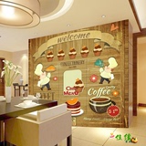 欧式复古甜品蛋糕食物大型壁画西餐厅面包店墙纸休闲吧咖啡店壁纸