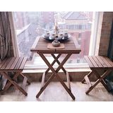新品实木双人餐桌椅组合折叠咖啡厅户外茶桌茶几简易休闲快餐桌子
