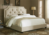 希苑高端定制北欧宜家布艺软包拉扣床美式法式双人床1.5米和1.8米