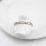 玫瑰金戒指18K彩金半圈镶钻日韩国版钛钢细款女食指尾戒不掉色