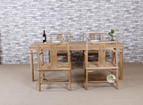 免漆家具老榆木餐桌茶桌椅新中式榆木家具写字台实木画案现货北京