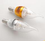 限时特价LED蜡烛灯泡，LED水晶灯泡，大功率3瓦3W暖光白光吊灯