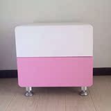 粉色床头柜 简约现代板式家具床边柜 儿童二斗柜 638柜