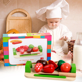 魔术贴蔬菜水果切切看儿童玩具切切乐小孩过家家礼物盒装环保木制