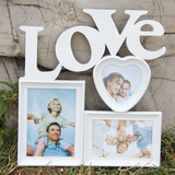 个性love组合连体照片墙6寸7寸相框挂墙组合婚纱宝宝摆台相框创意
