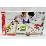德国Hape 火车故事之全能小镇 大型构建轨道玩具 车拼装积木 正品