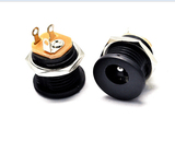 全新 DC电源插座 DC-022 电源接口 5.5-2.1MM 黑色圆孔螺纹螺母