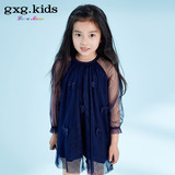 gxg kids童装女童雪纺连衣裙 韩版长袖夏装儿童公主裙子B5219143