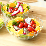 玻璃碗大小号沙拉水果蔬菜甜品加厚创意透明微波炉汤面碗套装外贸
