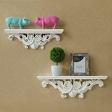 欧式创意树脂隔板书架子浴室墙上置物架一字搁板壁挂雕花装饰挂架