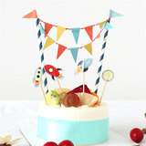 创意生日蛋糕插旗 派对装扮甜品桌布置插牌 宝宝生日蛋糕卡通装饰