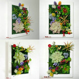 实木相框仿真多肉植物花创意壁挂壁饰 家居客厅墙面立体装饰挂饰