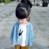 童装女童春秋装毛衣婴儿小童装韩版开衫毛衣123-4岁宝宝外套上衣
