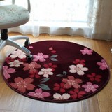 樱花圆形地毯电脑椅毯瑜伽垫打坐垫卧室床边毯儿童地毯可爱地垫