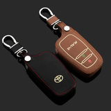 丰田2键智能RAV4皇冠汽车高档真皮腰挂遥控夜光钥匙包套扣包邮