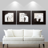 浮雕画立体装饰画客厅现代简约沙发背景墙三联树脂画抽象马头挂画