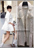 2016春季新品新款卓雅同款A字型韩版宽松中长款女式风衣外套女白