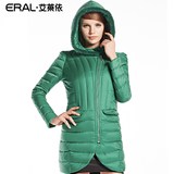 艾莱依2015新款雅致花瓶型大衣女式中长款修身羽绒服ERAL6042C