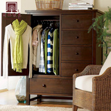 美式单门衣柜实木家具衣服储物收纳柜简易衣柜复古储物柜置物柜