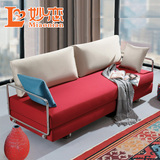 简易沙发床可折叠不锈钢铁小户两用布艺创意懒人双人多功能沙发床