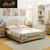 阿拉木汗美式实木床1.8米1.5米双人床田园床板式床欧式公主床家具