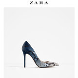 ZARA 女鞋 压纹真皮高跟鞋 15200101201
