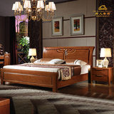 简约现代中式全实木床橡木单双人床象牙白婚床大床成人床家具包邮