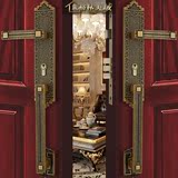 格林美域 中式纯铜别墅大门锁全铜仿古实木门锁 欧式双开对开门锁