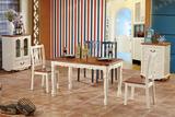 新环保家居欧式家具套装地中海餐桌椅组合美式实木饭桌一桌四椅