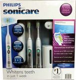 飞利浦/Philips Sonicare HX6962 HX6972白金版声波电动牙刷2支装